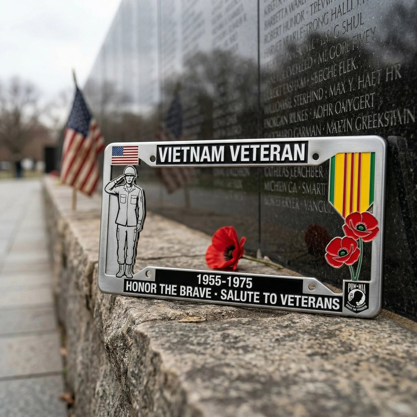 🚗Vietnam Veteran Tribute License Plate Frame | Perfect for Front & Rear Use