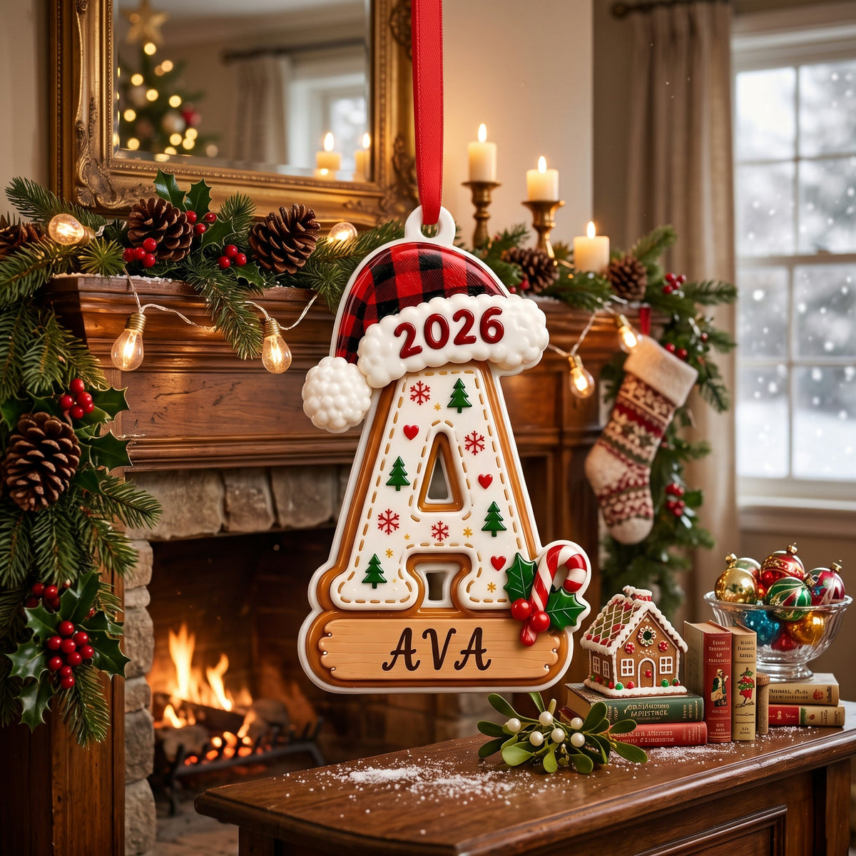 π Personalized Initial Christmas 3D Relief Ornament