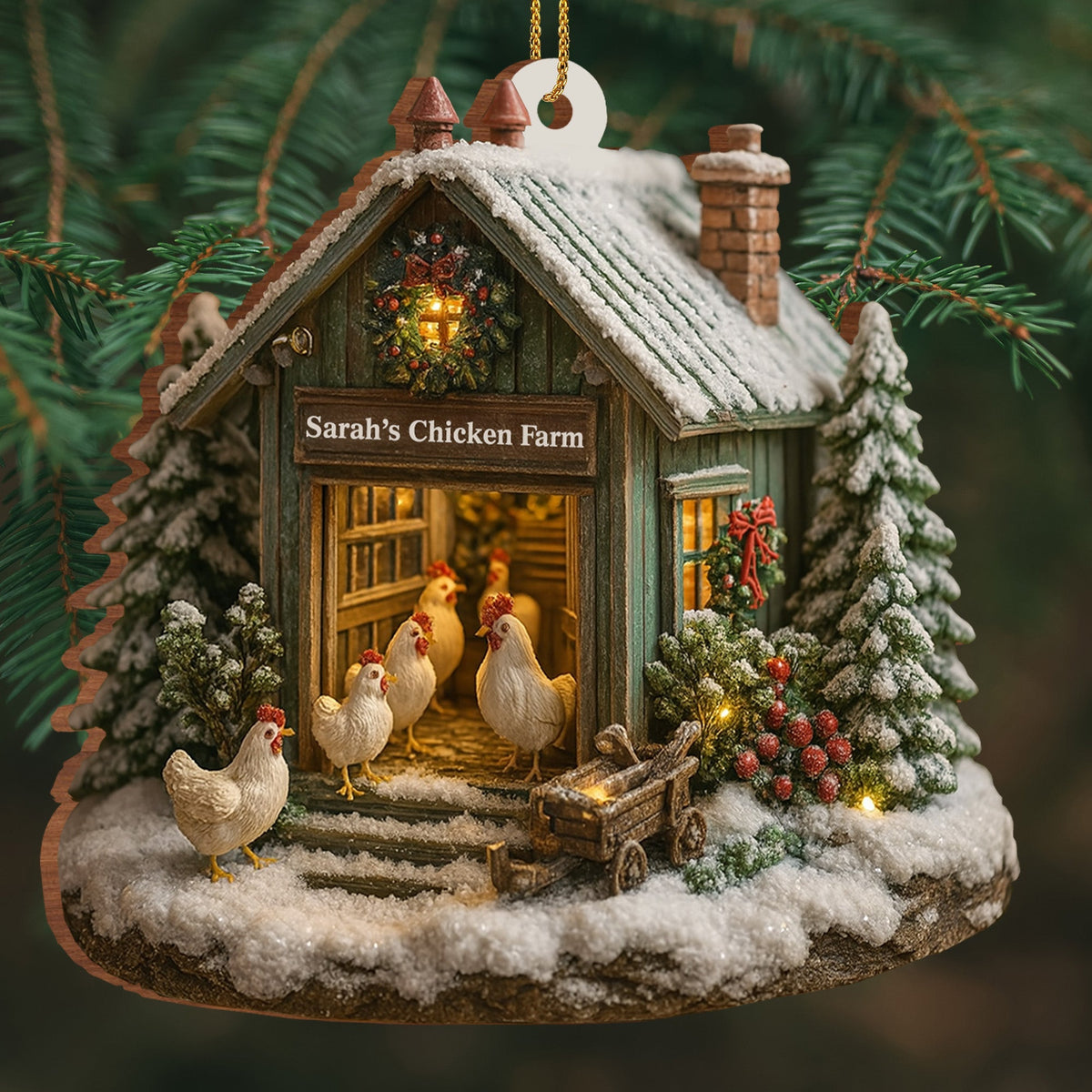 🔥Welcome to Our Cozy Farm, Celebrate the Holiday Season - Personalized Custom Acrylic Ornament, Custom Name