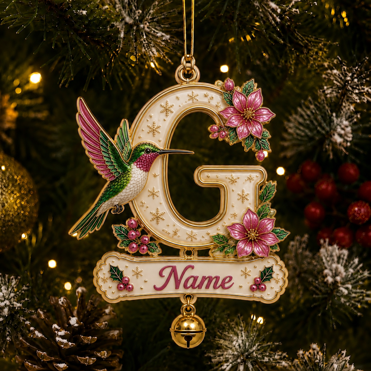 Personalized Christmas Initial Ornament β Custom Name & Family Keepsake