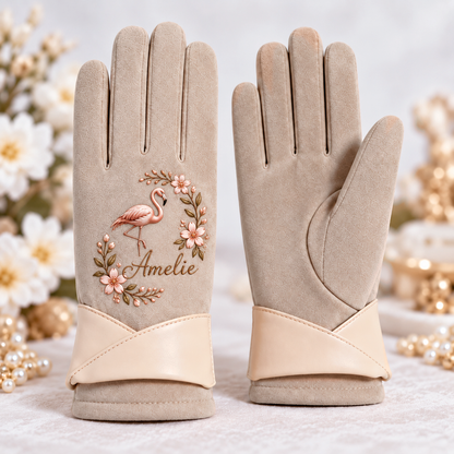 Personalized Nature Suede Gloves - Custom Name