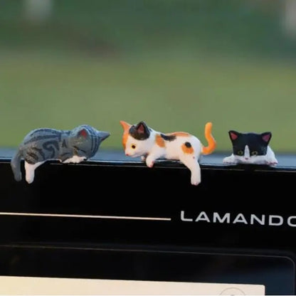 ⏰🔥LAST DAY 49% OFF - Hand-Painted Mini Cat Desk Figurines 😺 Set of 5 Cute Cartoon Kitty Companions