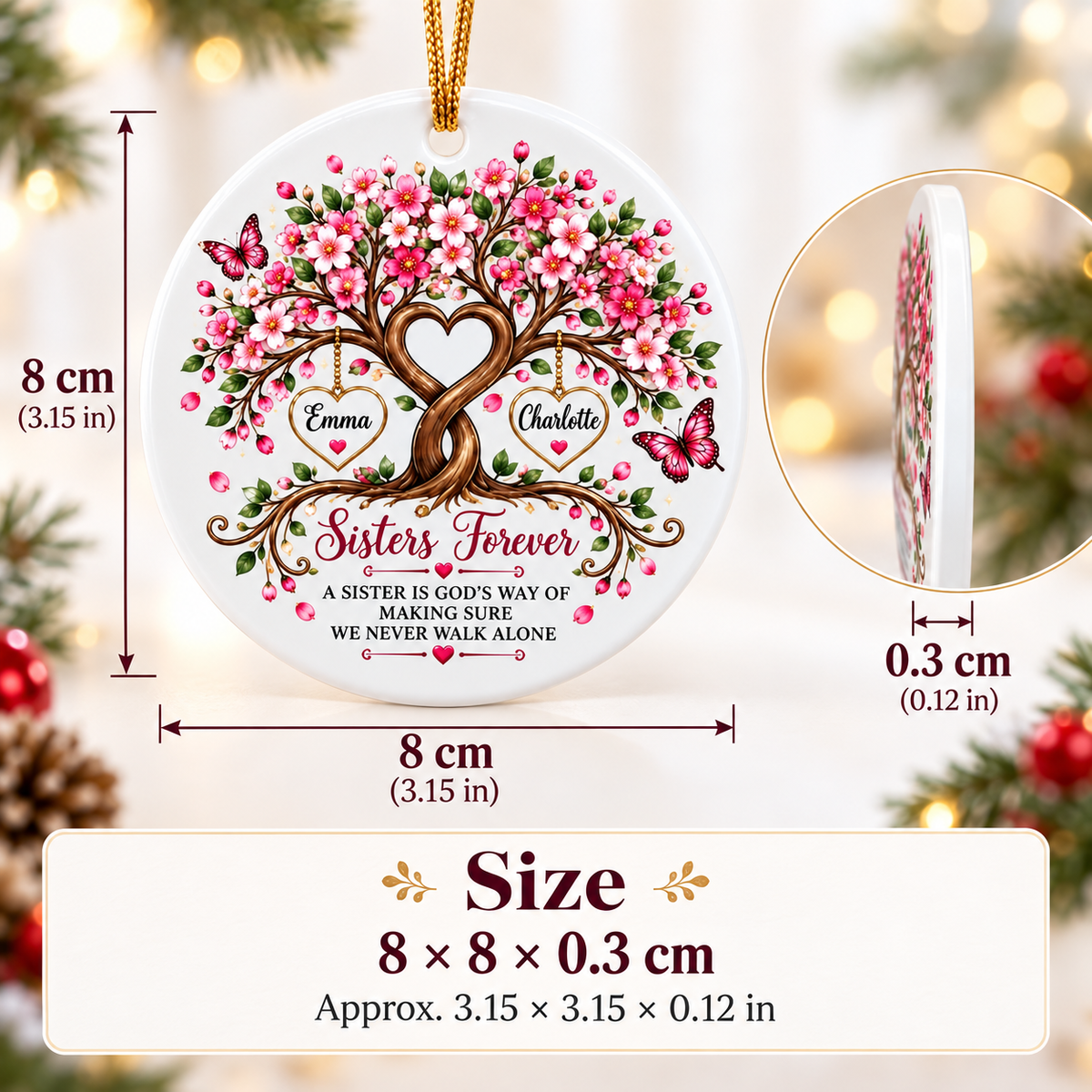 ❤️ Personalized Sisters Forever Ornament
