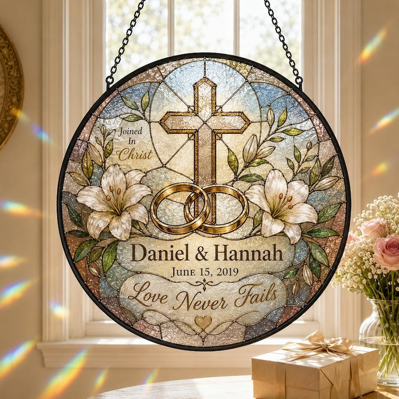 ✝️ Personalized Christian Wedding Suncatcher