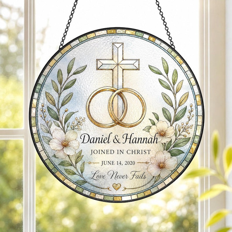 ✝️ Personalized Christian Wedding Suncatcher