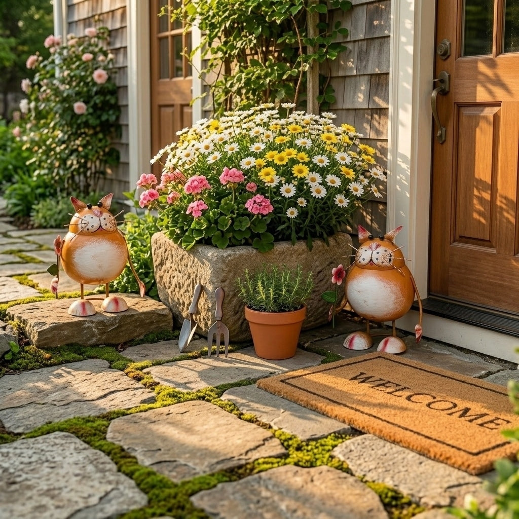 🐈 Rustic Cat-Shaped Iron Statue