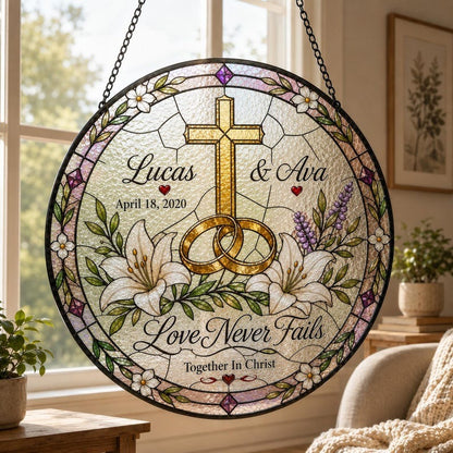 ✝️ Personalized Christian Wedding Suncatcher