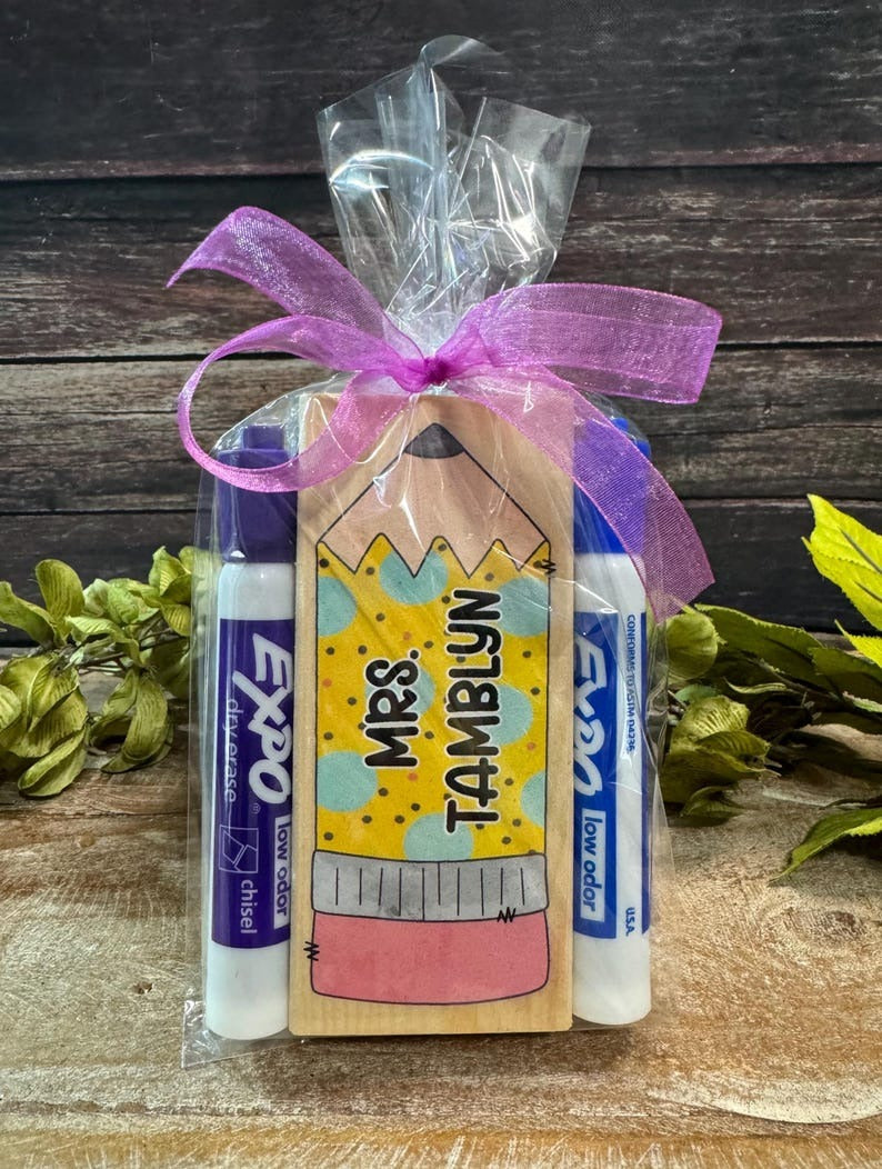 ✏️❤️Personalized Teacher Whiteboard Eraser, Custom Teacher Appreciation Gifts, Chalkboard Eraser with Marker