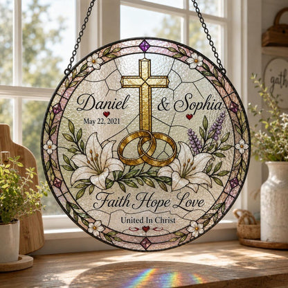 ✝️ Personalized Christian Wedding Suncatcher