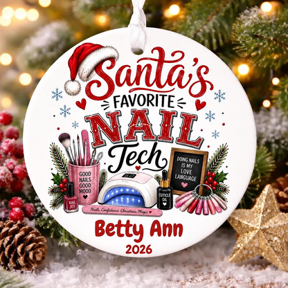 ⏳Last Day 50% OFF —🎄 Santa’s Favorite Personalized Christmas Ornament
