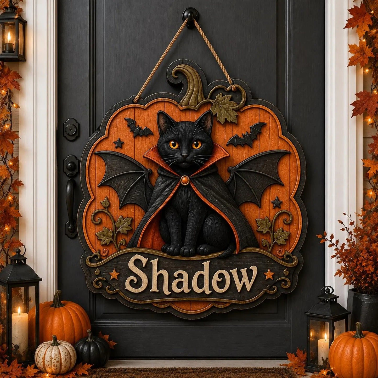 Personalized Pet Name Door Hanger, Halloween Decor Gift