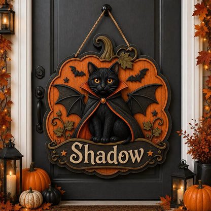 Personalized Pet Name Door Hanger, Halloween Decor Gift