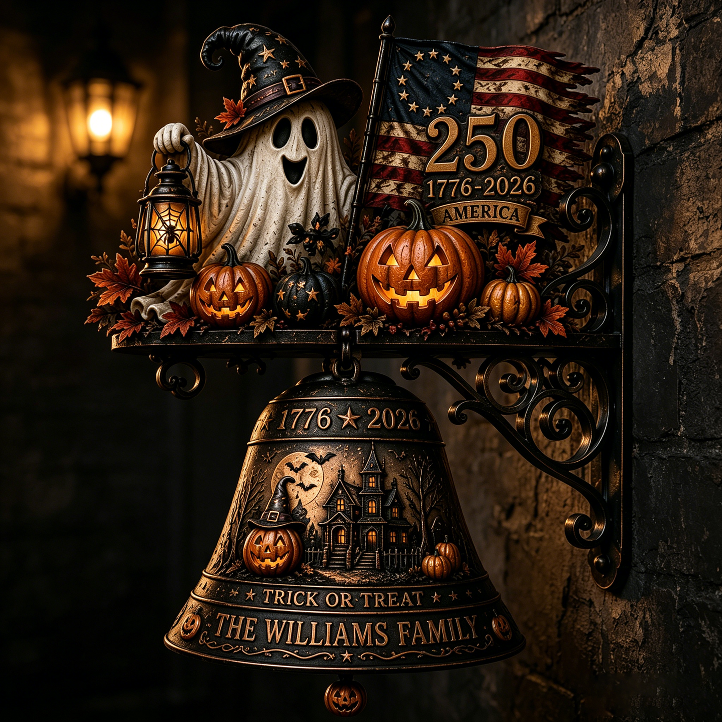 Personalized Halloween&250th Anniversary Metal Wall Doorbell