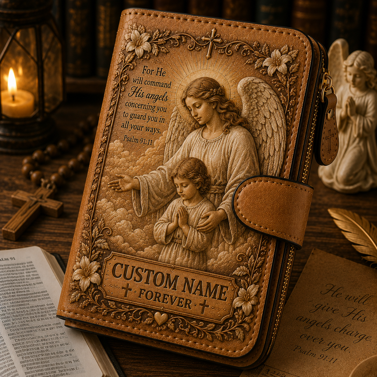 Personalized Christian Wallet – Custom Name Faith Wallet with Bible Verse
