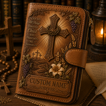 Personalized Christian Wallet – Custom Name Faith Wallet with Bible Verse