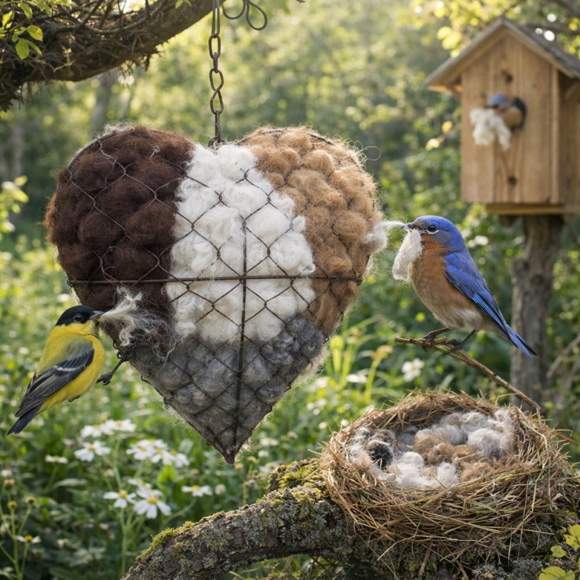 🔥LAST DAY 50% OFF - 🕊️🏡 Natural Alpaca Fiber Bird Nesting Heart❤️A Cozy Gift for Birds