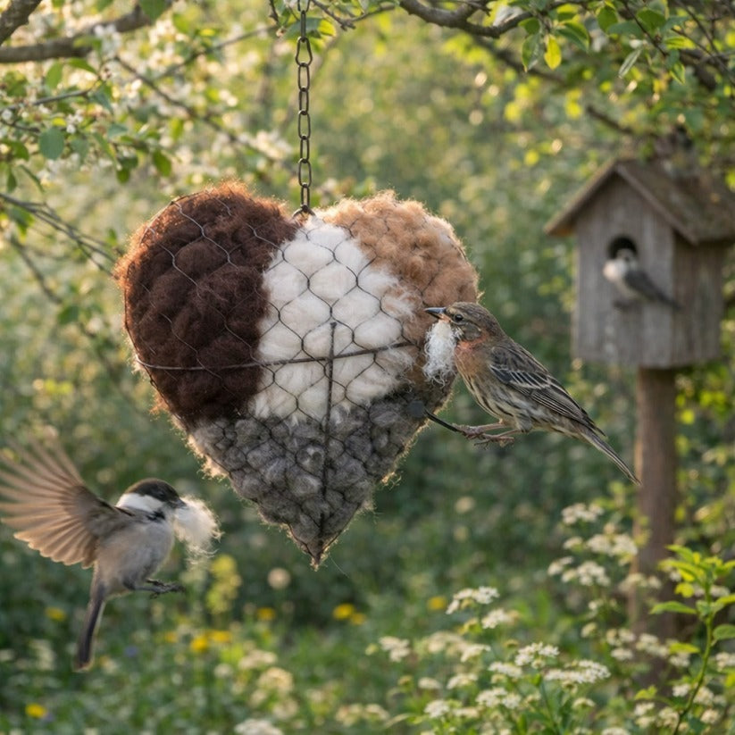 🔥LAST DAY 50% OFF - 🕊️🏡 Natural Alpaca Fiber Bird Nesting Heart❤️A Cozy Gift for Birds