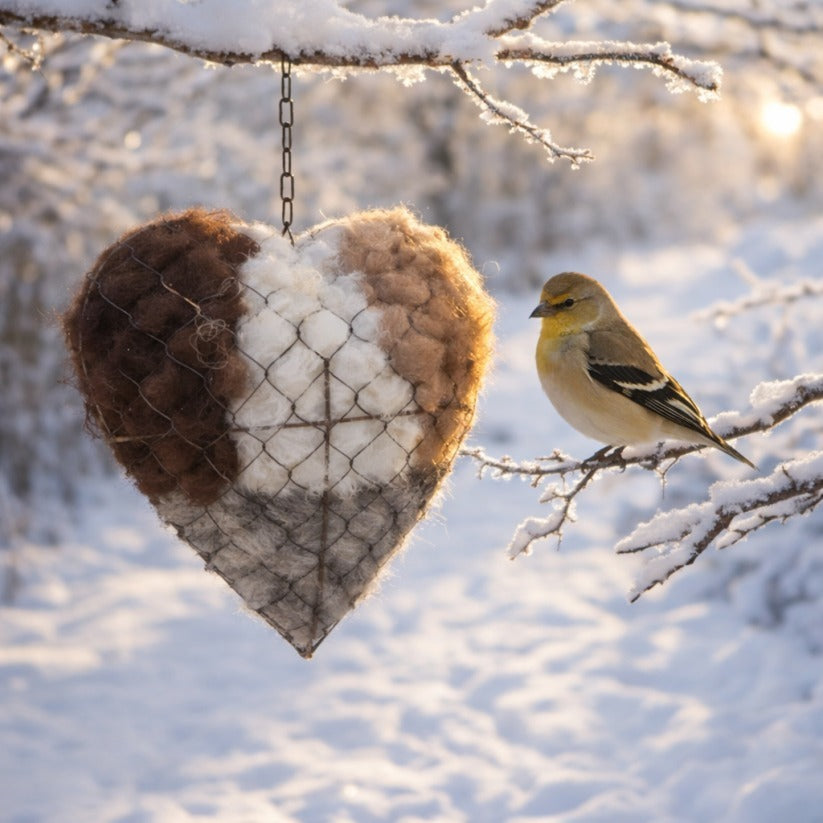 🔥LAST DAY 50% OFF - 🕊️🏡 Natural Alpaca Fiber Bird Nesting Heart❤️A Cozy Gift for Birds