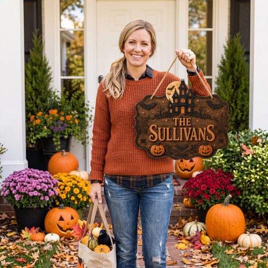 Personalized Haunted House Family Sign