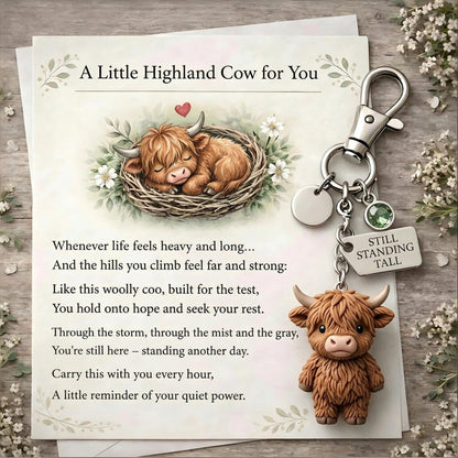 🐮❤️A Little Highland Cow For You Keychain: Your Daily Reminder of Quiet Strength