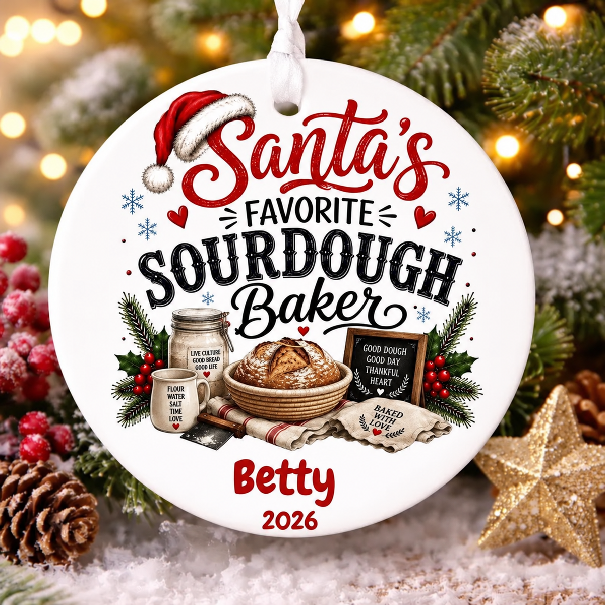 ⏳Last Day 50% OFF —🎄 Santa’s Favorite Personalized Christmas Ornament