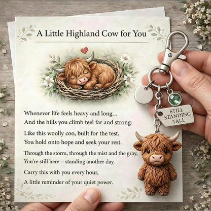 🐮❤️A Little Highland Cow For You Keychain: Your Daily Reminder of Quiet Strength
