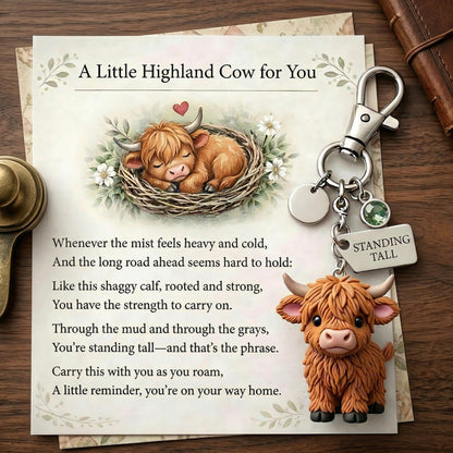 🐮❤️A Little Highland Cow For You Keychain: Your Daily Reminder of Quiet Strength