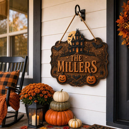 Personalized Haunted House Family Sign