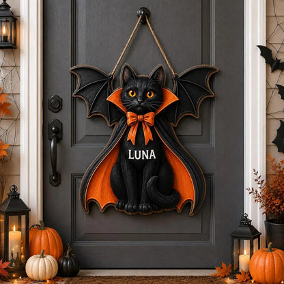 Personalized Pet Name Door Hanger, Halloween Decor Gift