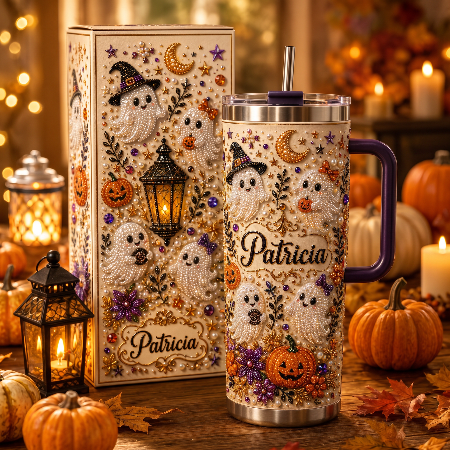 🥤Personalized Halloween Ghost Pearl Tumbler🎁
