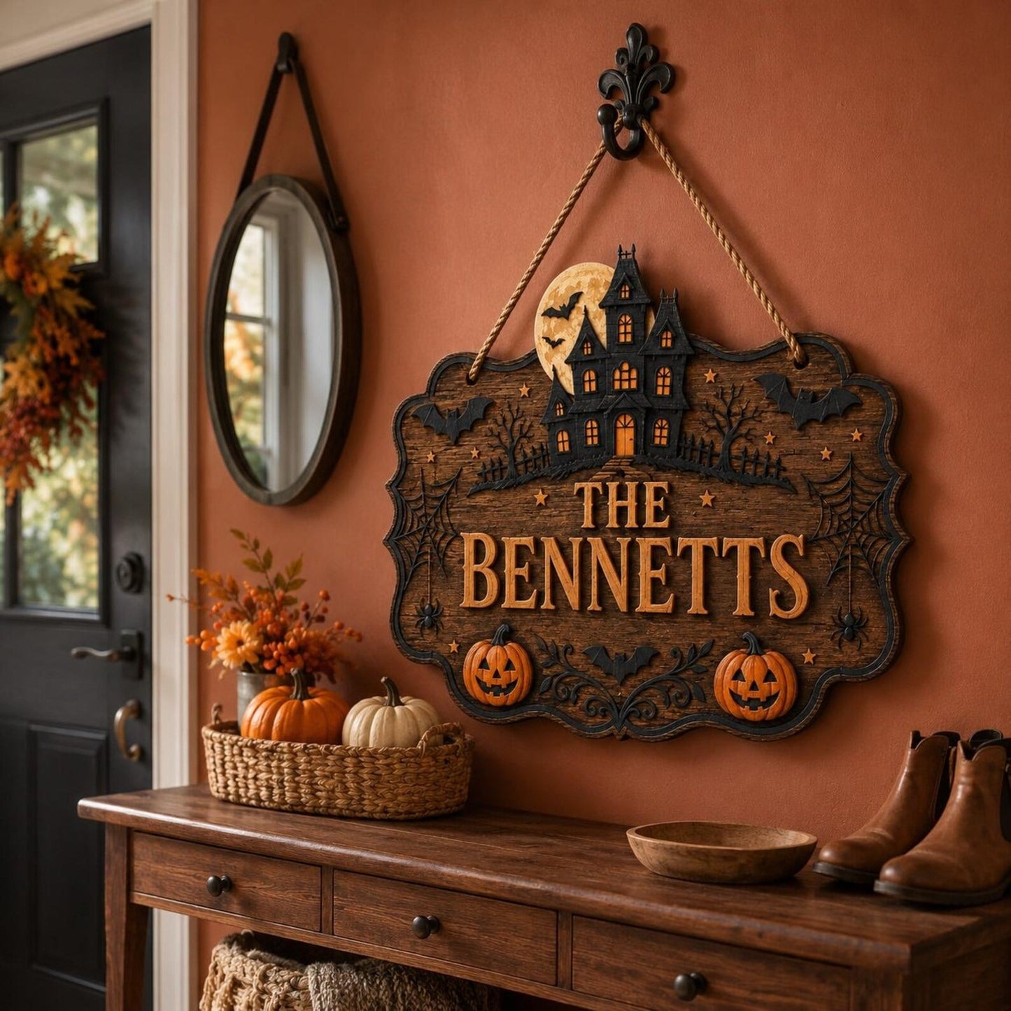 Personalized Haunted House Family Sign