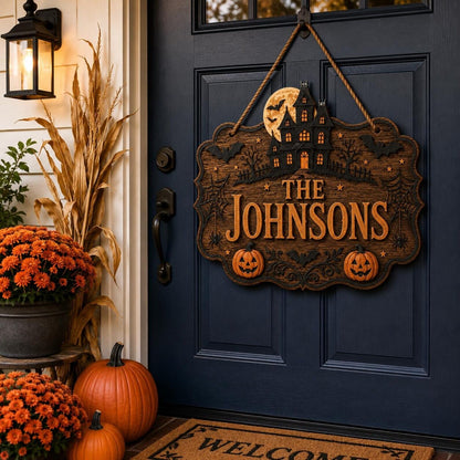 Personalized Haunted House Family Sign