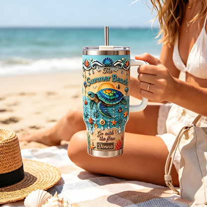 🏖️Personalized Sea Turtle Ocean Tumbler With Name🌴🌊