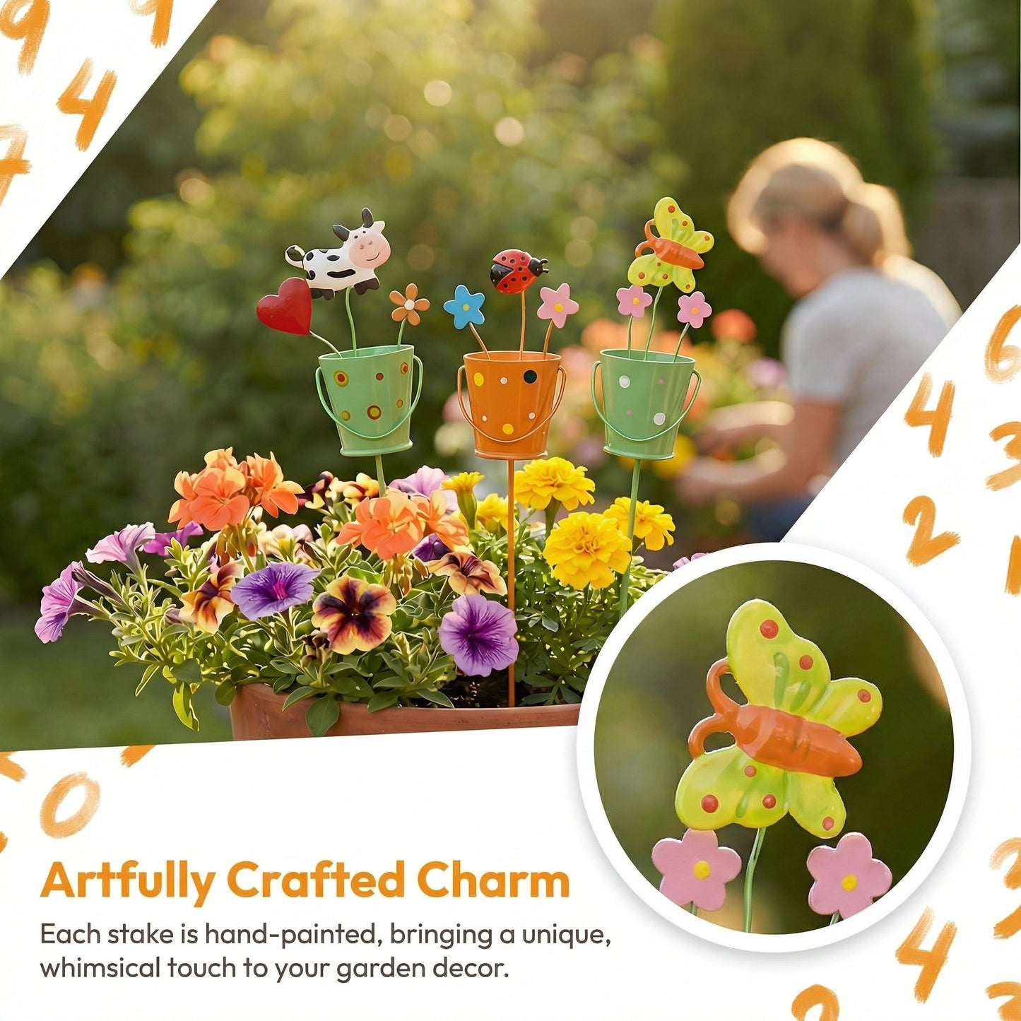 🔥Last Day 49% OFF-🌱Set of 3 Metal Flower Pot Garden Stakes