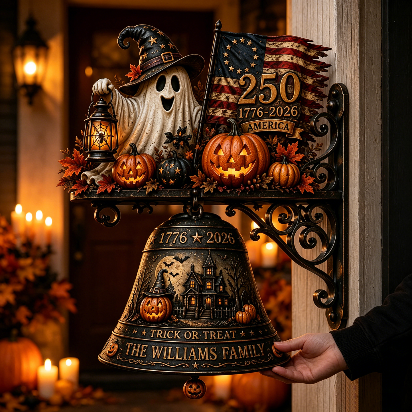 Personalized Halloween&250th Anniversary Metal Wall Doorbell