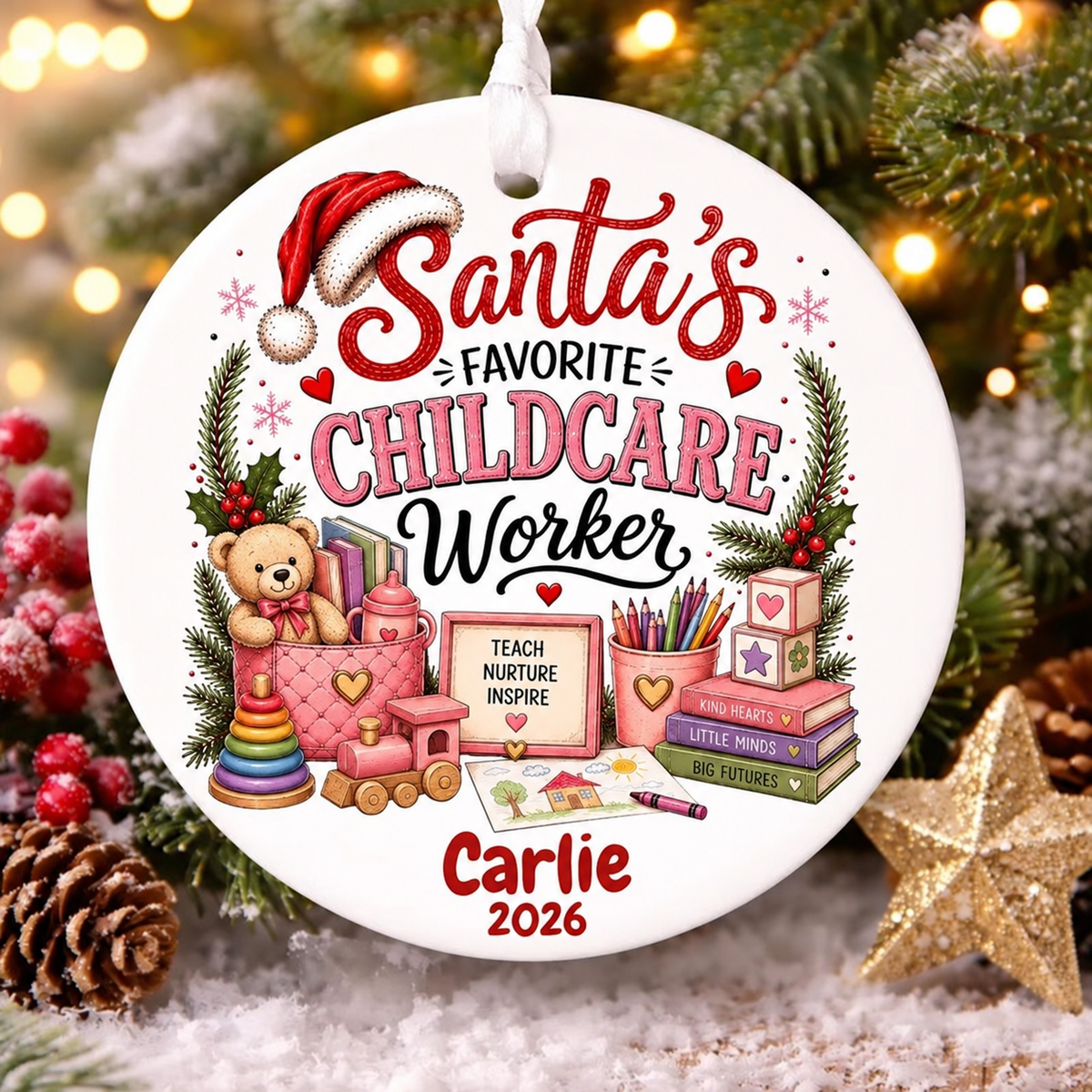 ⏳Last Day 50% OFF —🎄 Santa’s Favorite Personalized Christmas Ornament