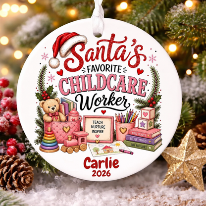 ⏳Last Day 50% OFF —🎄 Santa’s Favorite Personalized Christmas Ornament