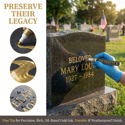 🖋️Golden Tombstone Marker Pen for Restoring Faded Grave Inscriptions
