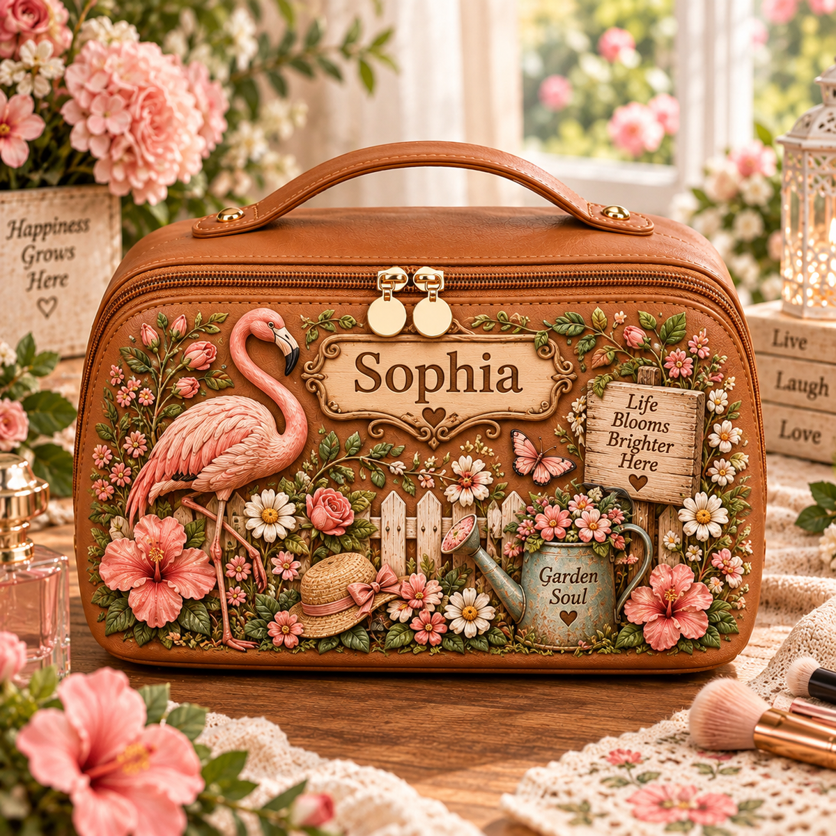 Personalized Floral Cosmetic Bag for Women🌷
