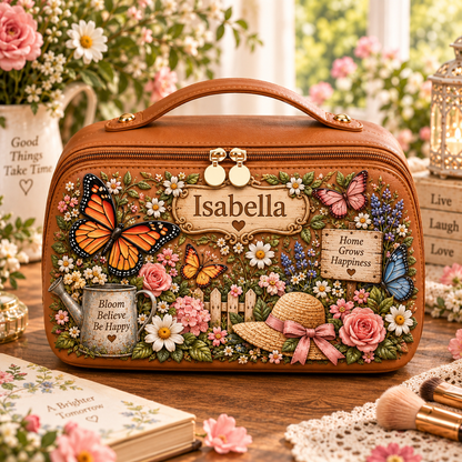 Personalized Floral Cosmetic Bag for Women🌷