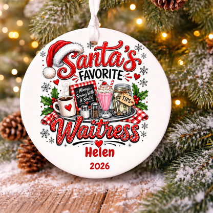 ⏳Last Day 50% OFF —🎄 Santa’s Favorite Personalized Christmas Ornament