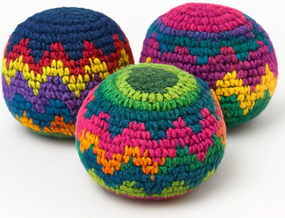 🔥Limited-Time Offer✨Colorful Handwoven Hacky Sack Balls, Durable Crochet Kick Toys for Kids & Adults