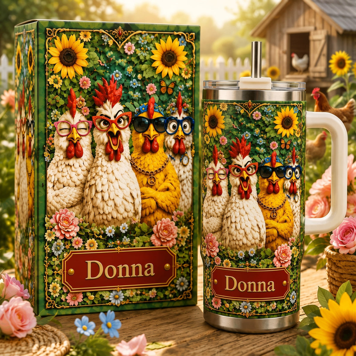 🔥Custom Chicken Mom Tumbler Gift For Chicken Lovers