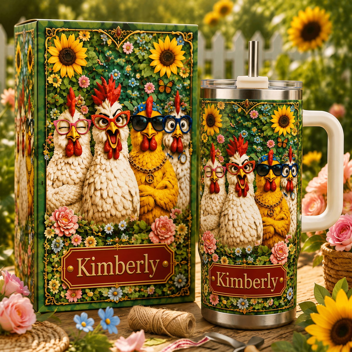 🔥Custom Chicken Mom Tumbler Gift For Chicken Lovers