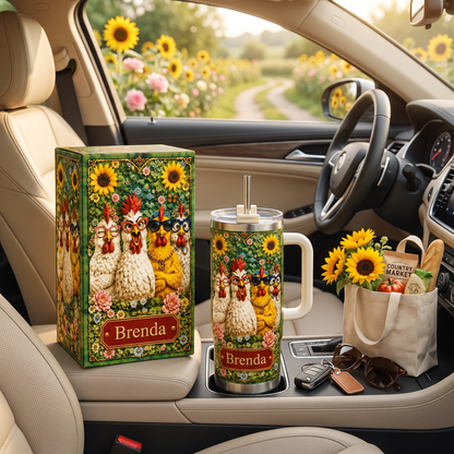🔥Custom Chicken Mom Tumbler Gift For Chicken Lovers