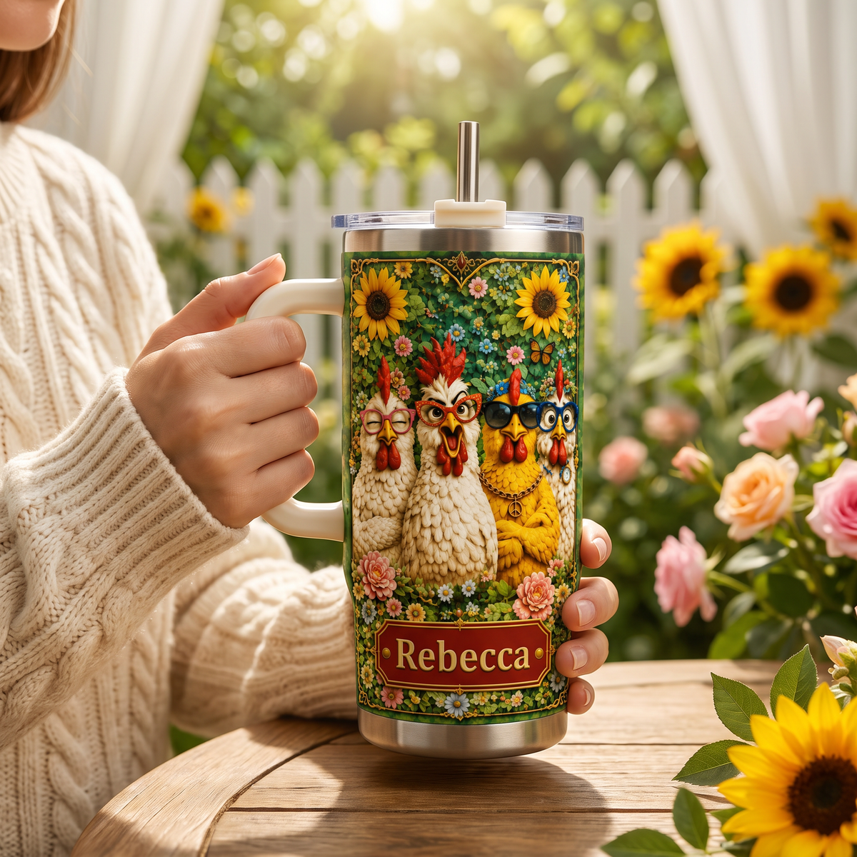 🔥Custom Chicken Mom Tumbler Gift For Chicken Lovers