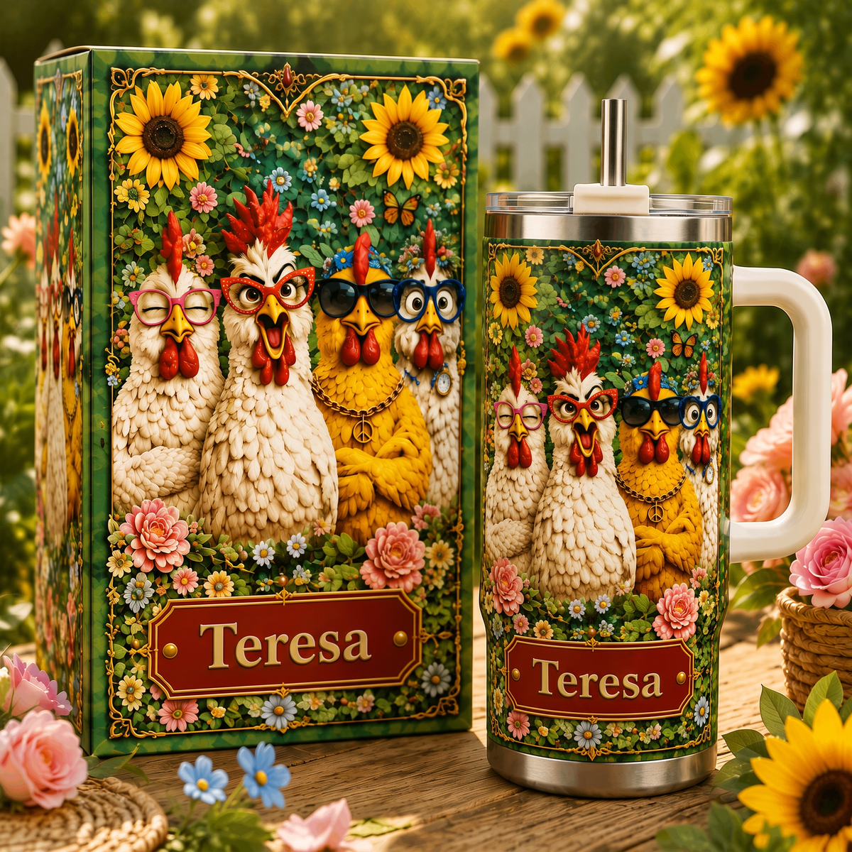 🔥Custom Chicken Mom Tumbler Gift For Chicken Lovers