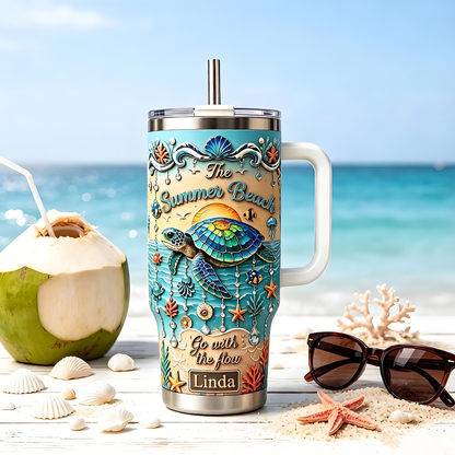 🏖️Personalized Sea Turtle Ocean Tumbler With Name🌴🌊