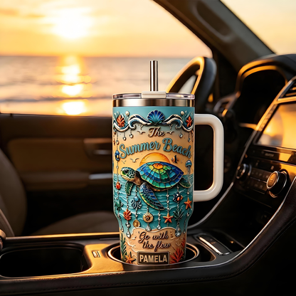 🏖️Personalized Sea Turtle Ocean Tumbler With Name🌴🌊