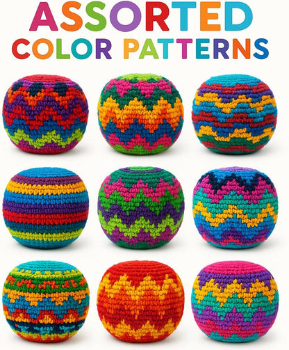🔥Limited-Time Offer✨Colorful Handwoven Hacky Sack Balls, Durable Crochet Kick Toys for Kids & Adults